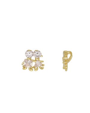 Pingente Fundicao -4 Zirconia - Casal  - 00 - 11mm x 11mm - 1.20gr