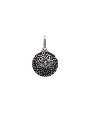 Pingente AG (Envelhecida) Flor Dalia 15mm - G3 - 15mm x 24mm - 1.65gr