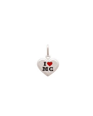 Pingente AG Coracao 12mm I Love Minas Gerais MG (Resina) - G5 - 12mm x 17mm - 0.82gr