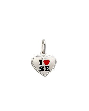 Pingente AG Coracao 12mm I Love Sergipe SE (Resina) - G5 - 12mm x 17mm - 0.82gr
