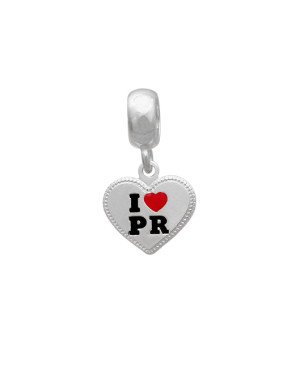 Pingente AG Berloque Coracao 12mm I Love Parana - PR - G5 - 12mm x 21mm - 1.34gr