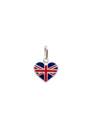 Pingente AG Coracao 12mm Bandeira "Reino Unido" (Resina) - G5 - 12mm x 17mm - 0.80gr