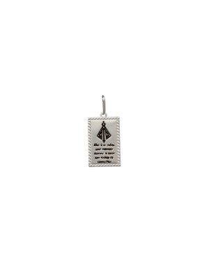 Pingente AG (Envelhecido) Retangulo c/ N.S.Aparecida  e Oracao  - G1 - 13mm x 28mm - 2.19gr