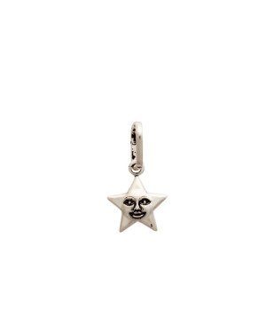 Pingente AG Envelhecido Estrela c/ Rosto 8mm  - G5 - 8mm x 16mm - 0.35gr