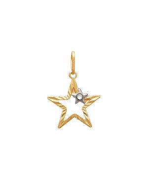 Pingente Estrela Vaz Diamantada p/ Pedra Chaton (Rodio) - 00 - 18mm x 26mm - 0.63gr