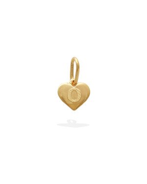 Pingente Coracao c/ Letra "O" - 00 - 8mm x 13mm - 0.29gr