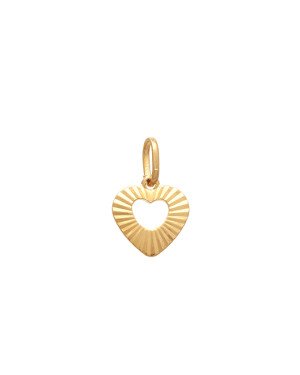 Pingente c/ Coracao Vazado Diamantado  - 00 - 10mm x 16mm - 0.51gr