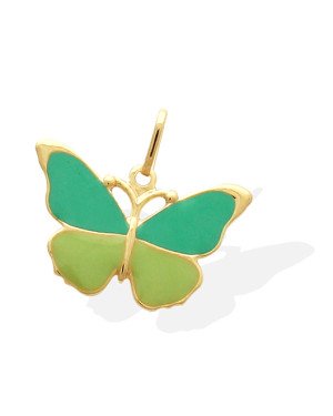 Pingente Borboleta c/ Resina (Verde Tropical e Verde Equilibrio) - 00 - 25mm x 22mm - 1.14gr