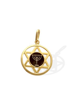 Pingente Estrela de Davi c/ Menorah  - 00 - 17mm x 25mm - 1.06gr