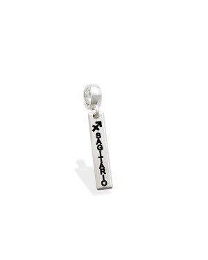 Pingente AG Berloque Placa Signo "Sagitario" - G5 - 4mm x 28mm - 1.27gr