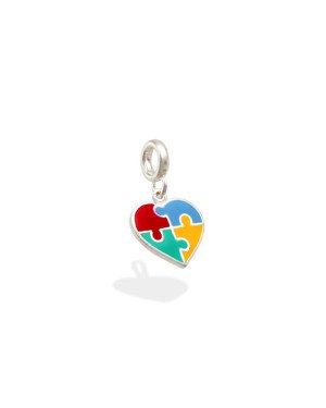 Pingente AG Berloque Coracao Quebra-Cabeca (Autismo)  - G5 - 11mm x 20mm - 1.11gr