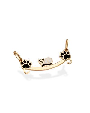 Pingente Canga 29mm c/ 2 Patas Lisa 1 Gato - 00 - 29mm x 16mm - 1.07gr