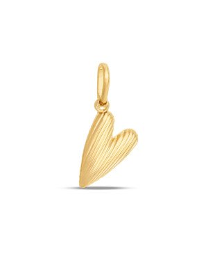 Pingente Coracao Comprido 12mm Onda  - 00 - 10mm x 20mm - 0.40gr