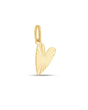 Pingente Coracao Comprido 12mm Diamantado  - 00 - 10mm x 20mm - 0.40gr