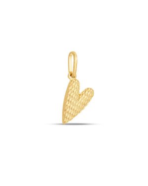 Pingente Coracao Comprido 12mm Textura  - 00 - 10mm x 20mm - 0.40gr