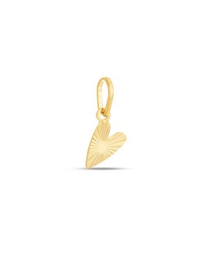 Pingente Coracao Comprido 8mm Diamantado - 00 - 6mm x 15mm - 0.20gr