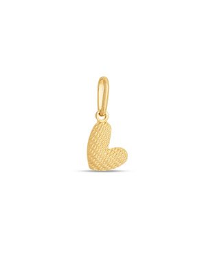 Pingente Coracao Irregular 8mm Textura  - 00 - 11mm x 17mm - 0.30gr