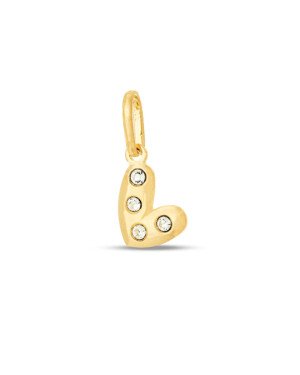 Pingente Coracao Irregular 8mm c/ Pedra  - 00 - 11mm x 17mm - 0.30gr
