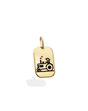 Pingente Placa 20mm Trator c/ Resina  - 00 - 13mm x 26mm - 1.54gr