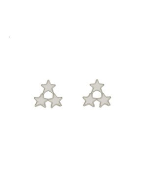 Brincos Tres Estrelas Lisas - G5 - 9mm x 9mm - 0.96gr