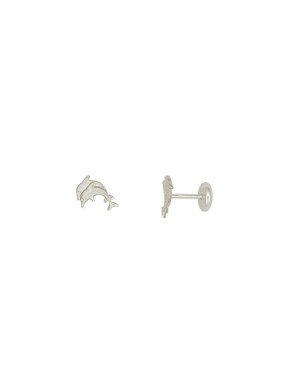 Brinco Dois Golfinhos Minis - G5 - 5mm x 7mm - 0.48gr