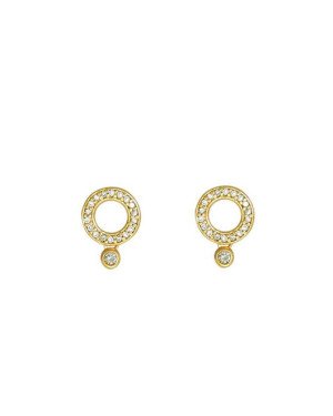 Brinco Fundicao - 38 Zirconia -Redondo Vaz e Redondo Pequeno c/ Pedra - 00 - 9mm x 14mm - 1.92gr