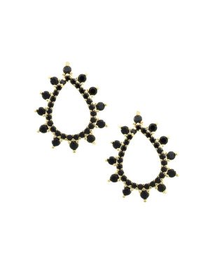 Brinco Fundicao - 76 Zirconia - Gota Vaz 15mm - Preto - 00 - 12mm x 15mm - 1.57gr