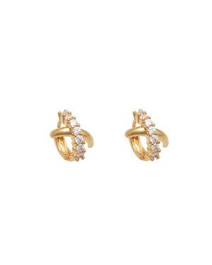 Brinco Fundicao - 14 Zirconia - Argola c/ X  - 00 - 8mm x 12mm - 2.19gr
