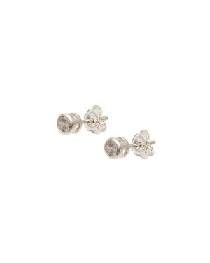 Brinco AG Redondo 5mm c/ Zirconia - 00 - 5mm x 5mm - 1.02gr