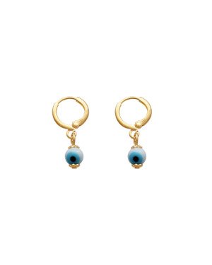 Brinco Argolinha c/ Olho Grego - 00 - 12mm x 22mm - 1.96gr