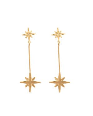 Brinco Tranca Estrela Estampada c/ Palito Fio p/ Estrela Lisa - 00 - 18mm x 60mm - 2.51gr