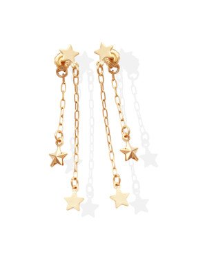 Brinco 3 Estrelas 2 Correntes - 00 - 6mm x 43mm - 1.80gr