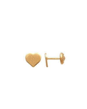 Brinco TP Fixo Coracao Mini Liso Reto (Pressao) - 00 - 6mm x 6mm - 0.62gr