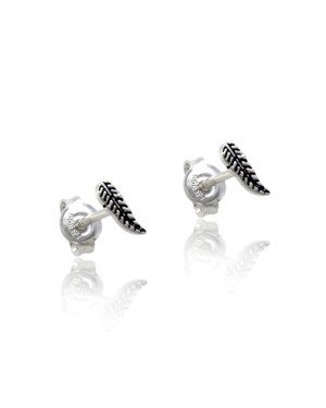 Brinco AG (Envelhecido) Pena Estampada 6mm  - G5 - 2mm x 6mm - 0.45gr