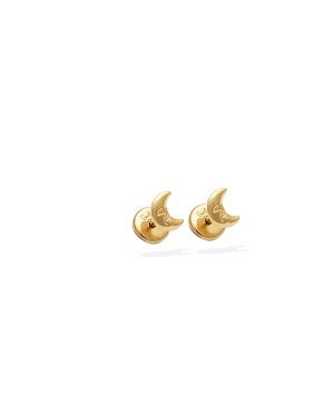 Brinco TP Lua c/ Rosto 6mm  - 00 - 6mm x 6mm - 0.48gr
