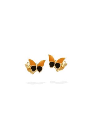 Brinco Borboleta 10X7.5mm p/ Resina  (Amarelo e Preto) - 00 - 10mm x 8mm - 0.91gr