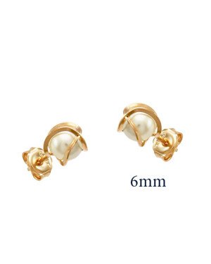 Brinco Gaiola 6mm c/ Perola - 00 - 7mm x 7mm - 1.00gr