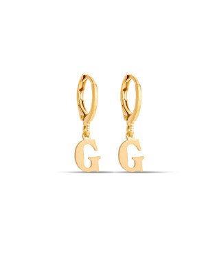 Brinco Argolinha c/ Letra Lisa 1-045G - 00 - 12mm x 22mm - 1.40gr