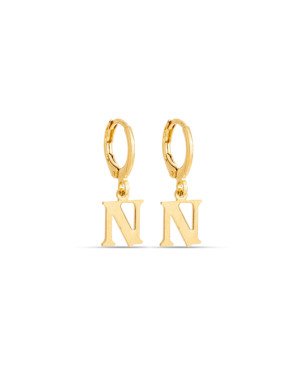 Brinco Argolinha c/ Letra Lisa 1-045N - 00 - 12mm x 22mm - 1.40gr
