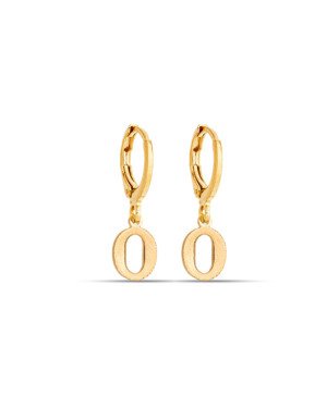 Brinco Argolinha c/ Letra Lisa 1-045O - 00 - 12mm x 22mm - 1.40gr