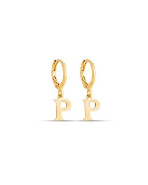 Brinco Argolinha c/ Letra Lisa 1-045P - 00 - 12mm x 22mm - 1.40gr