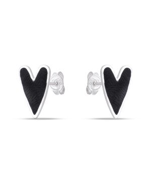 Brinco AG Coracao Comprido 12mm c/ Resina (Preto) - G5 - 8mm x 12mm - 1.11gr