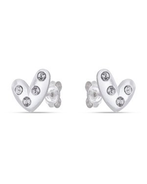 Brinco AG Coracao Irregular 8mm c/ Pedra  - G5 - 9mm x 8mm - 0.81gr