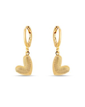 Brinco Argolinha Coracao Irregular 10mm Onda  - 00 - 13mm x 27mm - 1.60gr