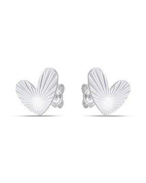 Brinco AG Coracao Irregular 10mm Diamantado - G5 - 10mm x 11mm - 1.10gr