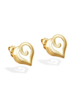 Brinco Coracao Vazado Liso e Onda - 00 - 14mm x 13mm - 1.44gr