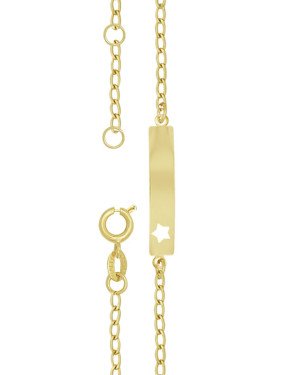 Pulseira de Chapa com 1 Estrela Vazada e Alongador - CE - 5mm x 140mm - 1.34gr