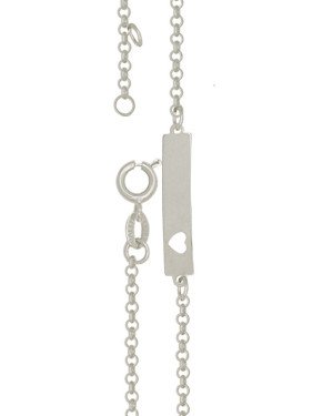 Pulseira Chapa com Coracao Vazado e Alongador - G3 - 5mm x 140mm - 1.75gr