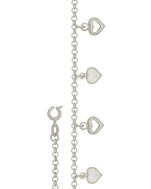 Pulseira Dois Coracao Duplo Dois Vazado Mini - G3 - 10mm x 180mm - 2.25gr
