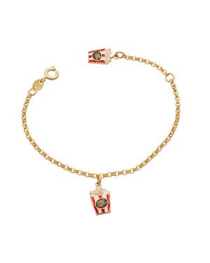 Pulseira 12cm c/ 2 Pipoca  Along 2cm  - CS - 8mm x 140mm - 2.12gr
